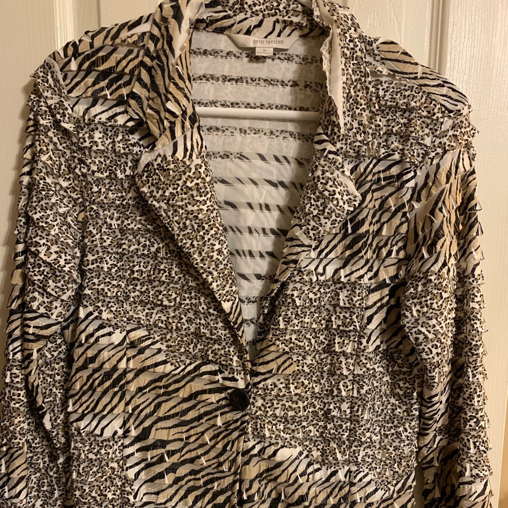 Patchwork leopard print top/cardigan